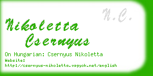 nikoletta csernyus business card